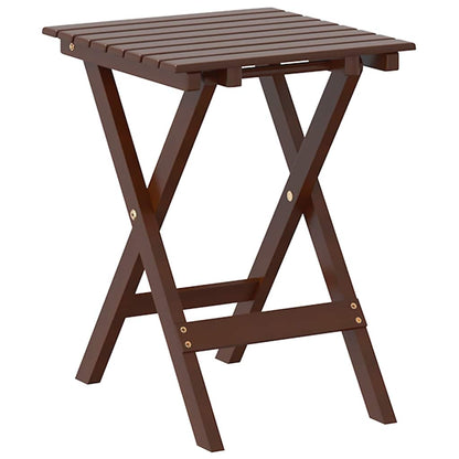 Tavolino Laterale Pieghevole Marrone Legno Massello di Pioppo | homemem39