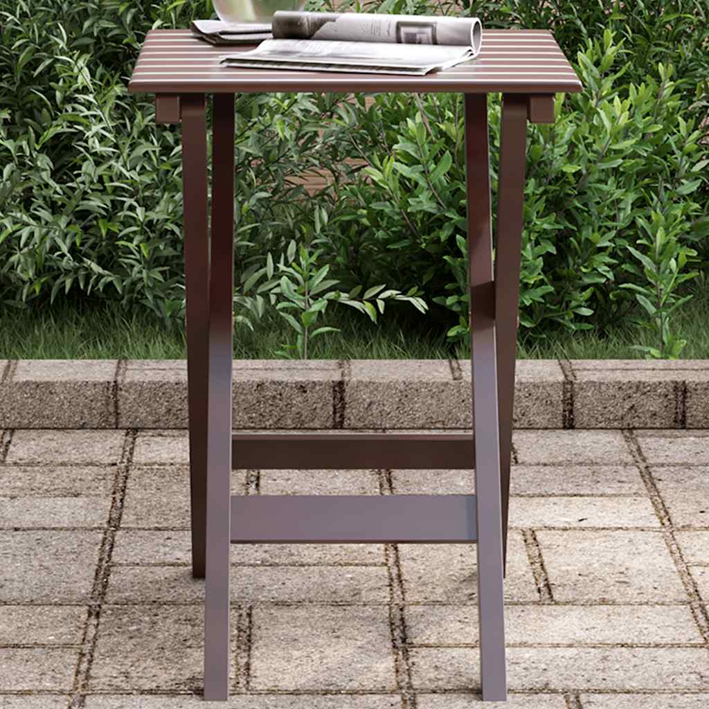 Tavolino Laterale Pieghevole Marrone Legno Massello di Pioppo | homemem39