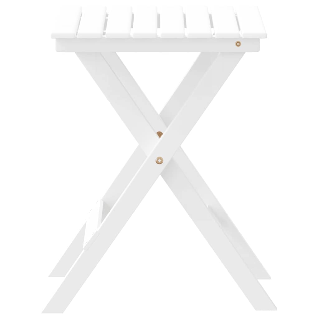 Tavolino Laterale Pieghevole Bianco in Legno Massello di Pioppo | homemem39