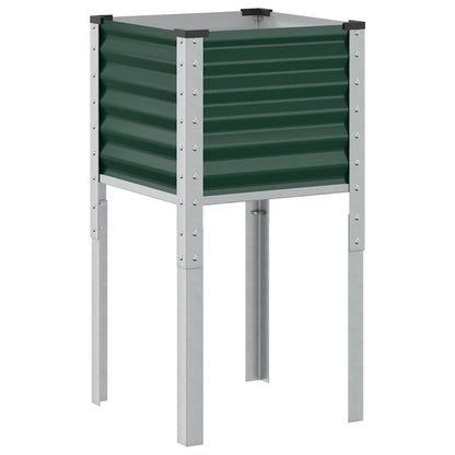 Fioriera da giardino verde 45x45x88 cm in acciaio