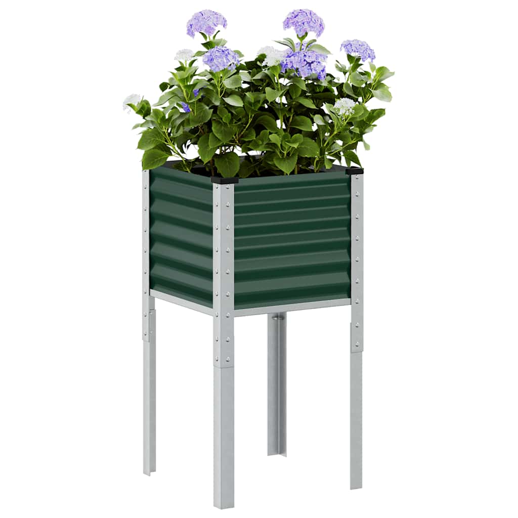 Fioriera da giardino verde 45x45x88 cm in acciaio