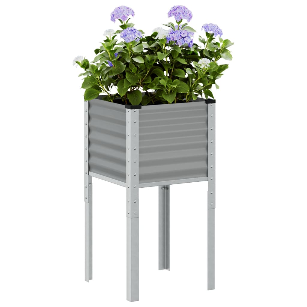 Fioriera da Giardino Grigia 45x45x88 cm in Acciaio | homemem39
