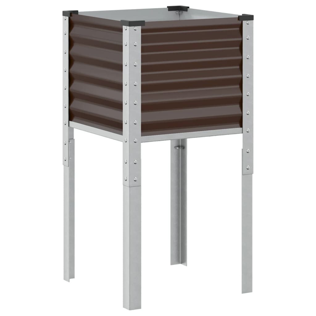Fioriera da giardino marrone 45x45x88 cm in acciaio