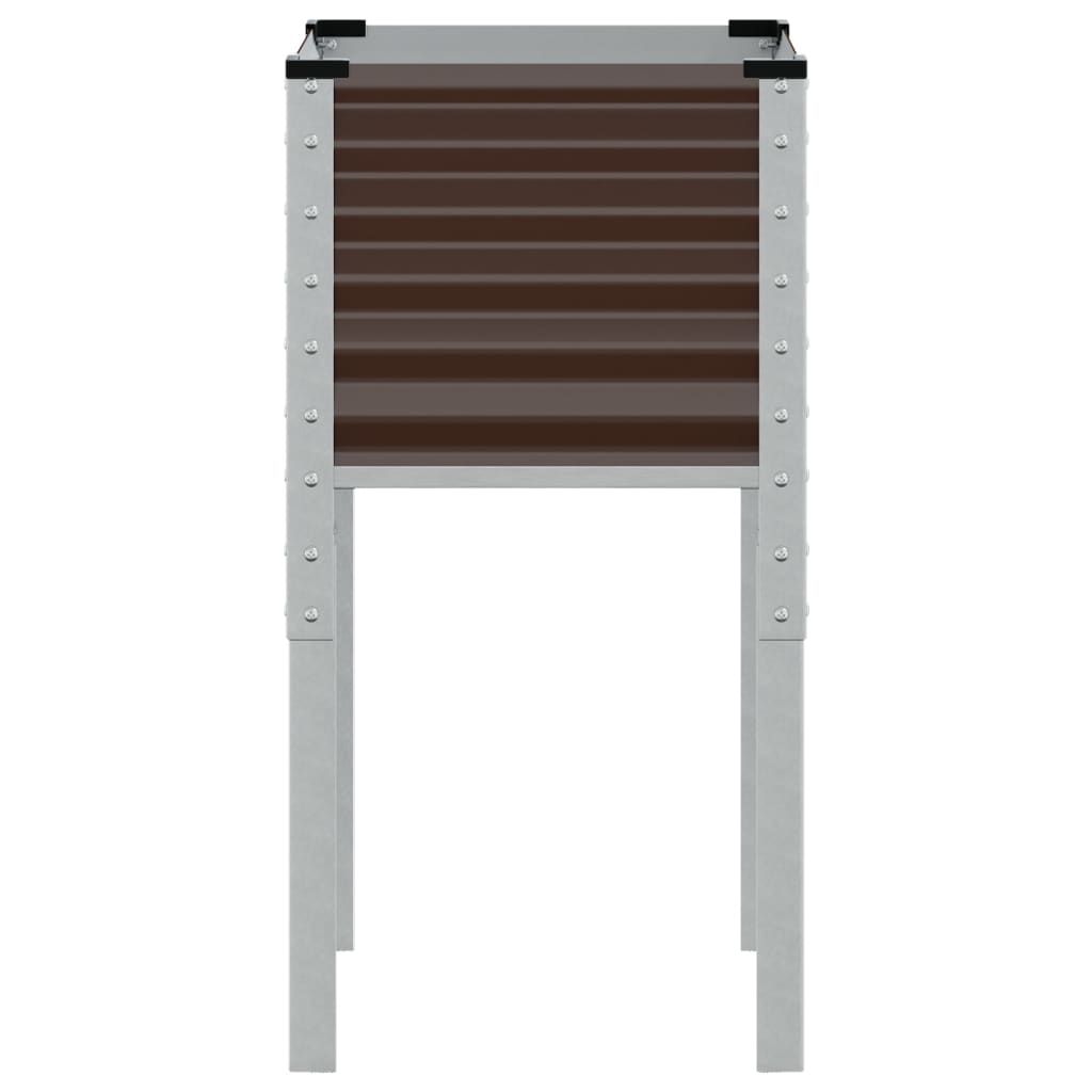 Fioriera da giardino marrone 45x45x88 cm in acciaio