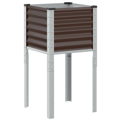Fioriera da giardino marrone 45x45x88 cm in acciaio