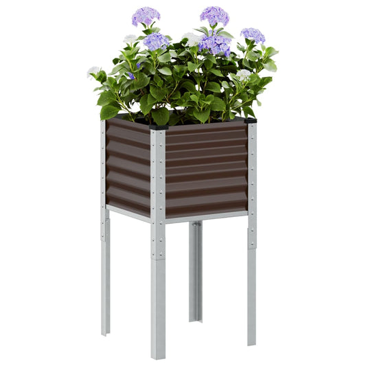 Fioriera da giardino marrone 45x45x88 cm in acciaio