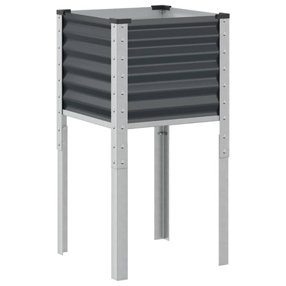 Fioriera da giardino antracite 45x45x88 cm in acciaio