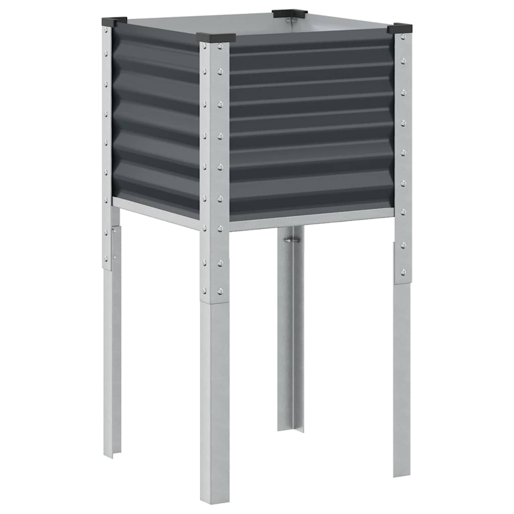 Fioriera da giardino antracite 45x45x88 cm in acciaio