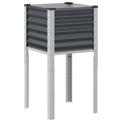 Fioriera da giardino antracite 45x45x88 cm in acciaio