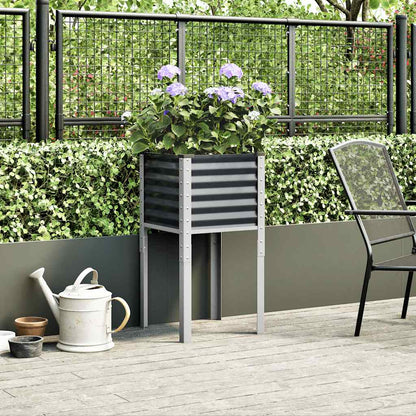 Fioriera da giardino antracite 45x45x88 cm in acciaio