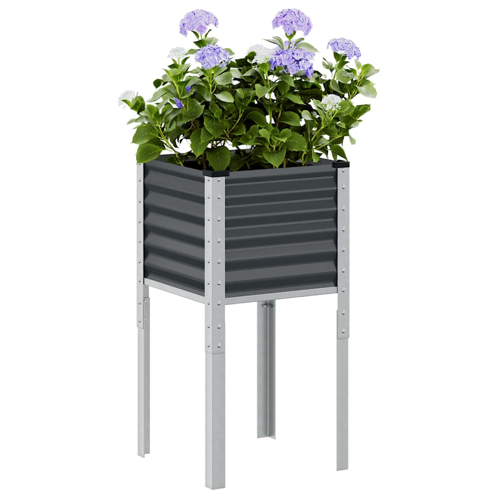 Fioriera da giardino antracite 45x45x88 cm in acciaio