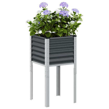 Fioriera da giardino antracite 45x45x88 cm in acciaio