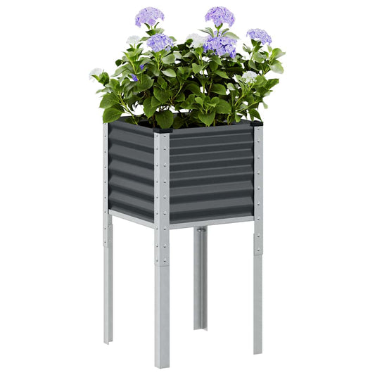 Fioriera da giardino antracite 45x45x88 cm in acciaio