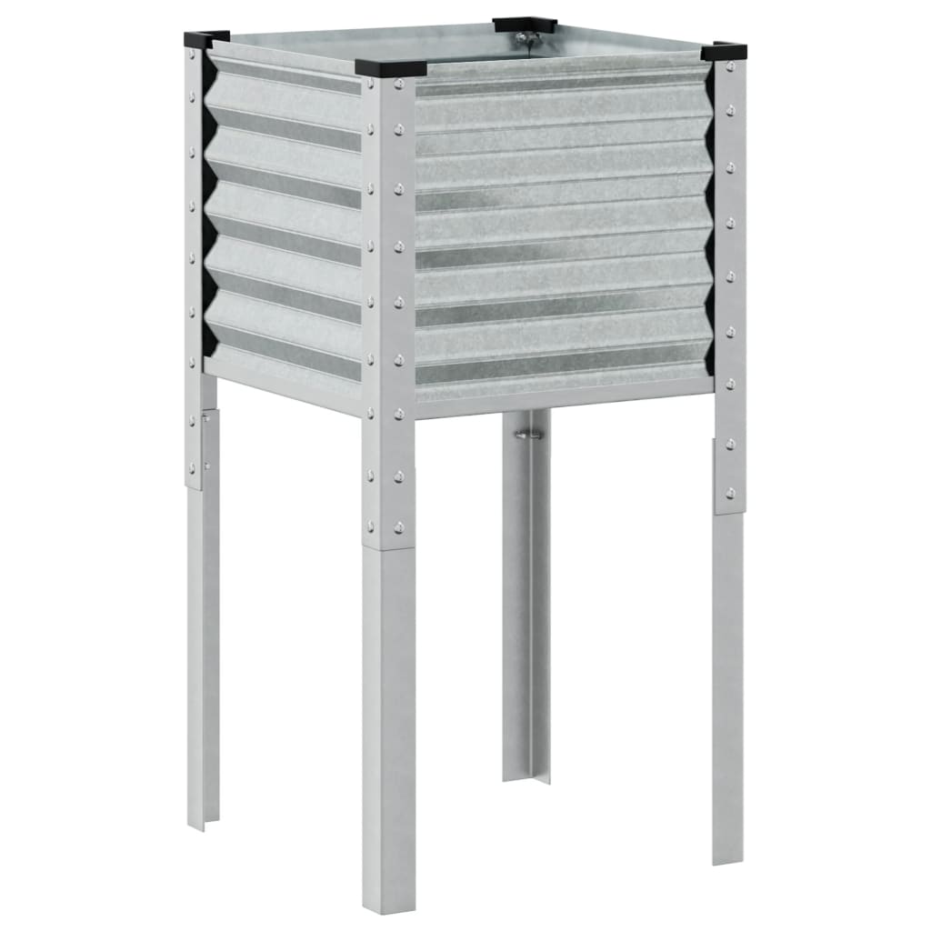 Fioriera da giardino 45x45x88 cm in acciaio zincato