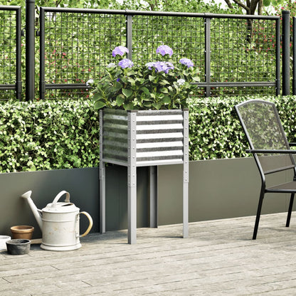 Fioriera da giardino 45x45x88 cm in acciaio zincato
