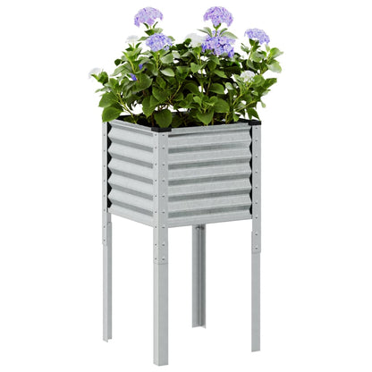 Fioriera da giardino 45x45x88 cm in acciaio zincato