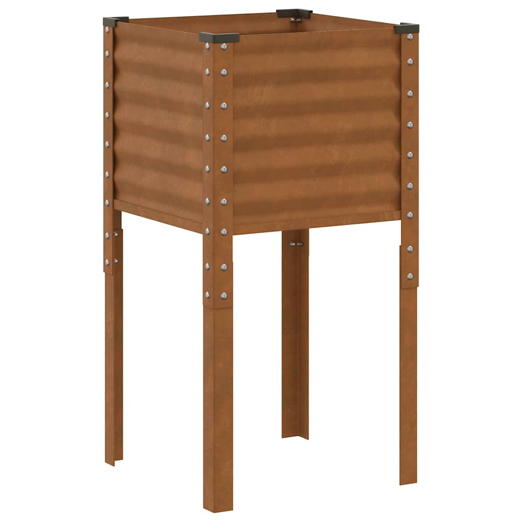 Fioriera da giardino 45x45x88 cm in acciaio corten