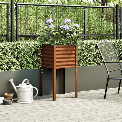 Fioriera da giardino 45x45x88 cm in acciaio corten