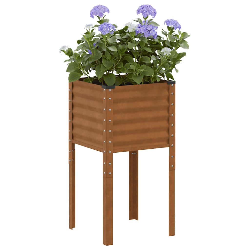 Fioriera da giardino 45x45x88 cm in acciaio corten