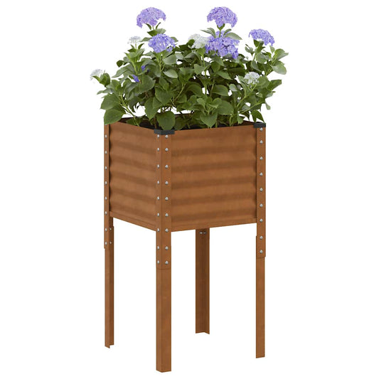 Fioriera da giardino 45x45x88 cm in acciaio corten