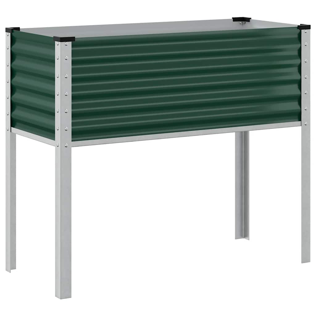 Fioriera da giardino verde 100x45x90 cm in acciaio