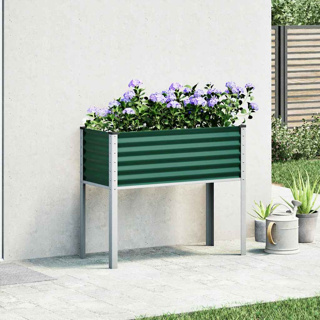 Fioriera da giardino verde 100x45x90 cm in acciaio
