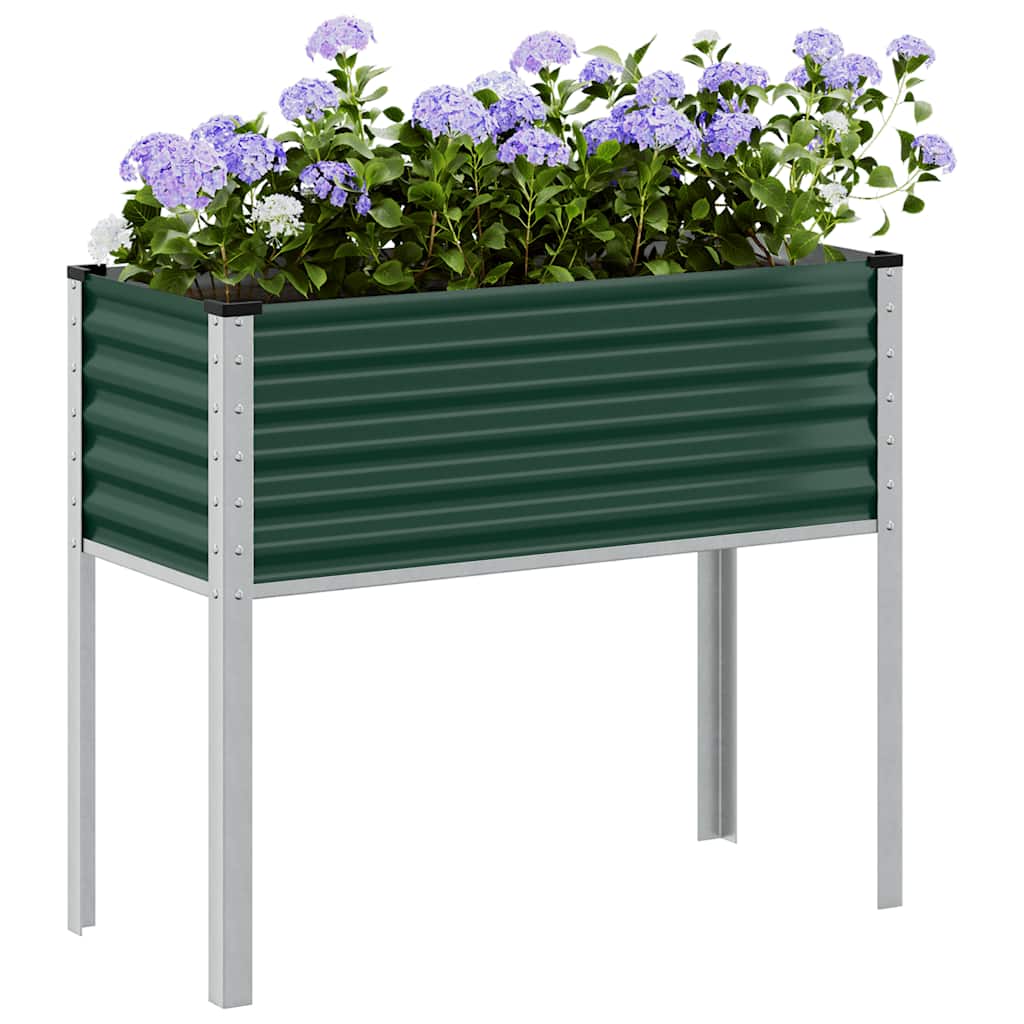 Fioriera da giardino verde 100x45x90 cm in acciaio
