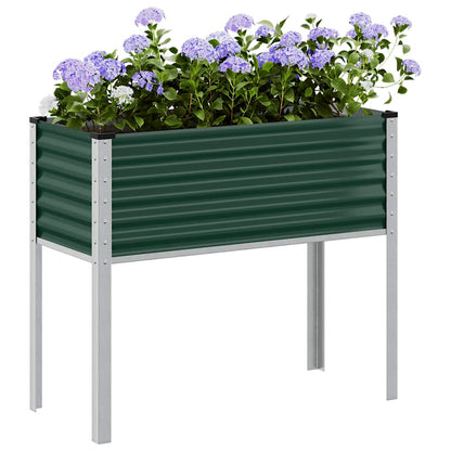 Fioriera da giardino verde 100x45x90 cm in acciaio