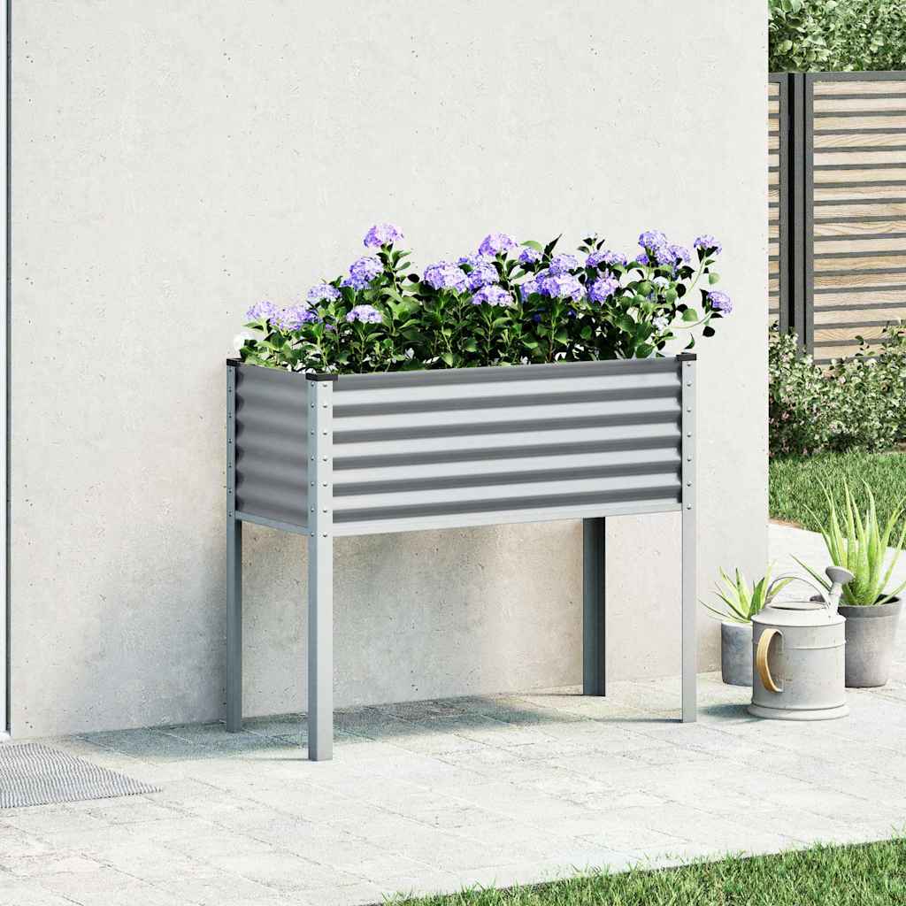 Fioriera da Giardino Grigia 100x45x90 cm in Acciaio