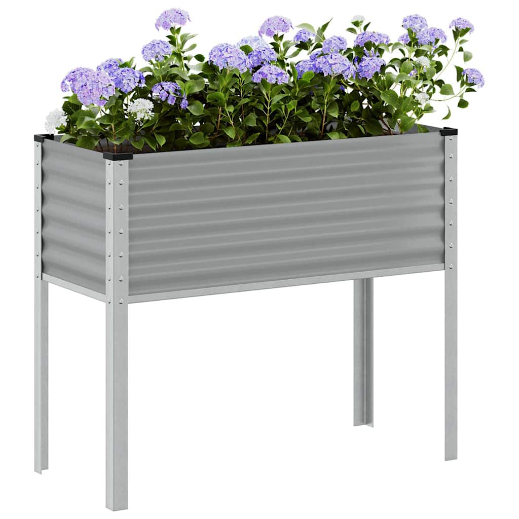 Fioriera da Giardino Grigia 100x45x90 cm in Acciaio