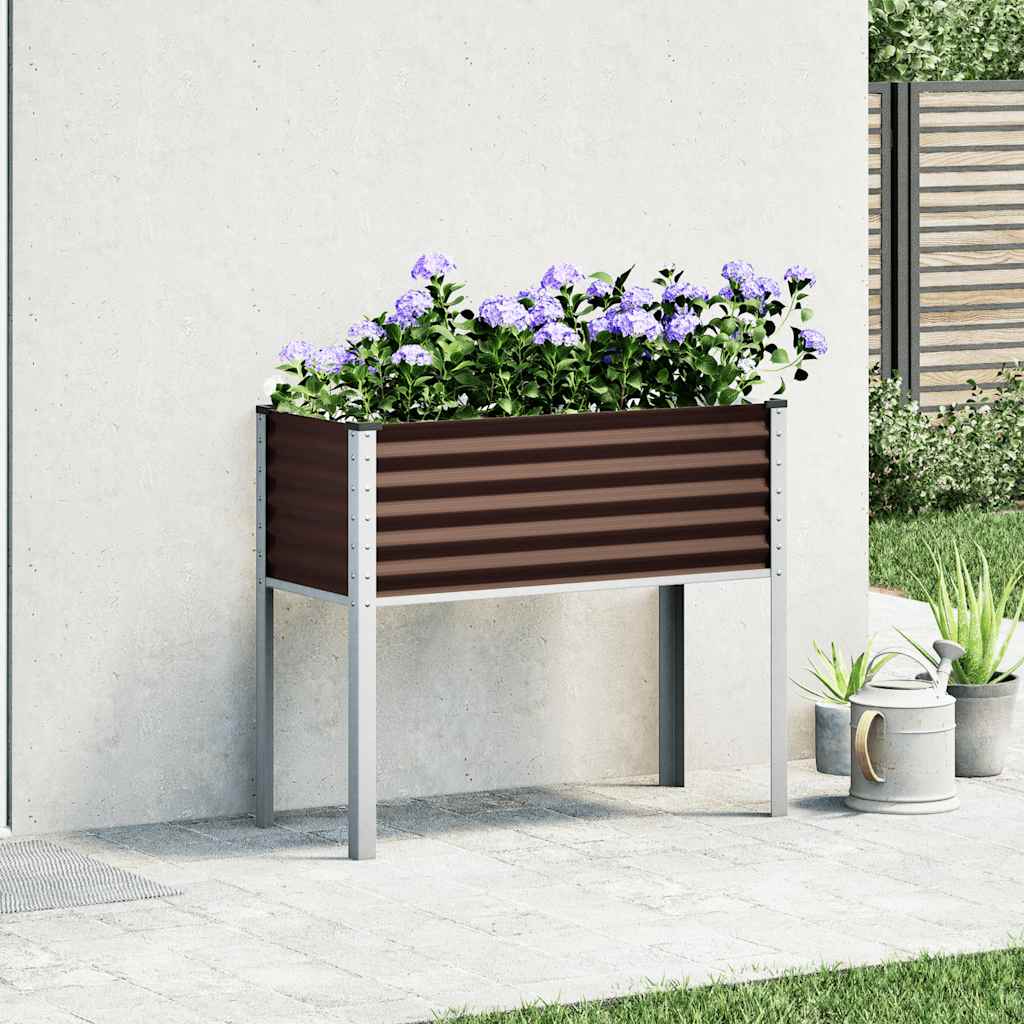 Fioriera da giardino marrone 100x45x90 cm in acciaio