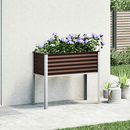 Fioriera da giardino marrone 100x45x90 cm in acciaio