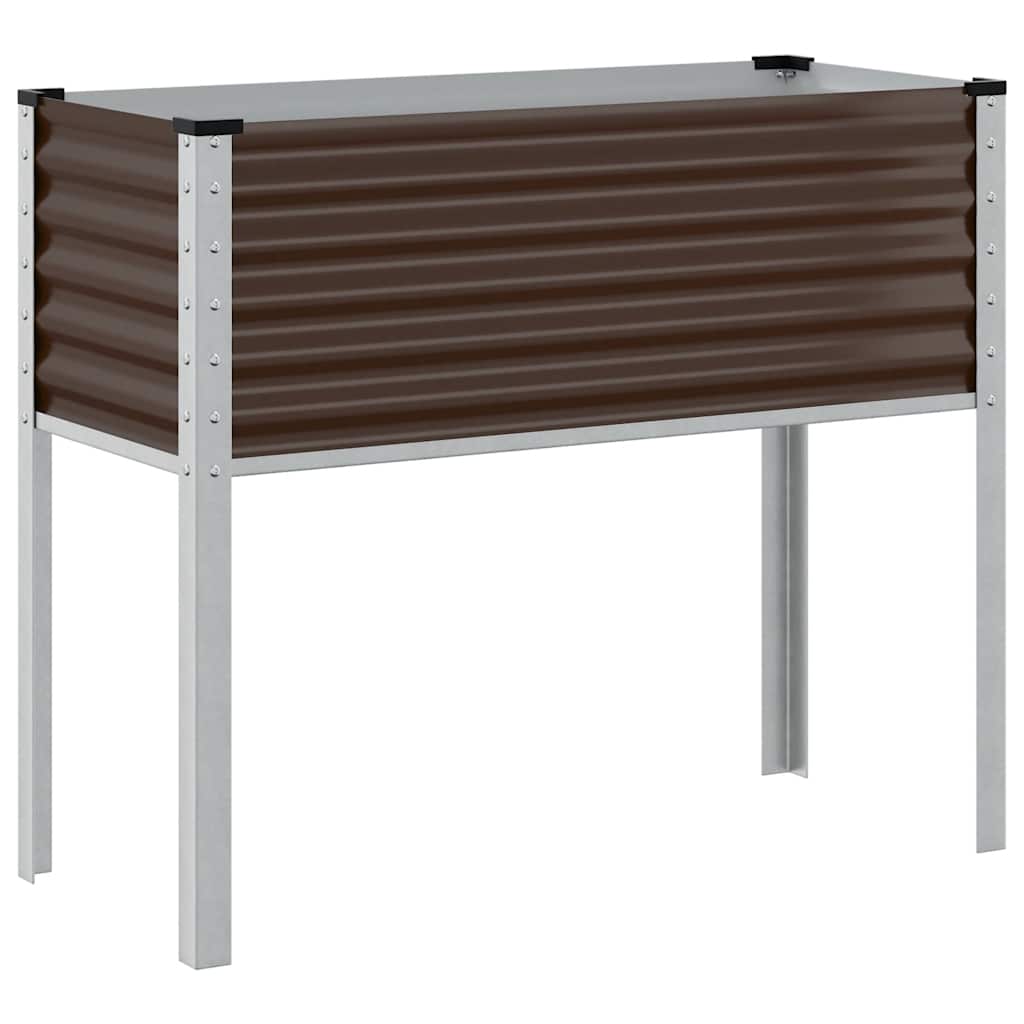 Fioriera da giardino marrone 100x45x90 cm in acciaio
