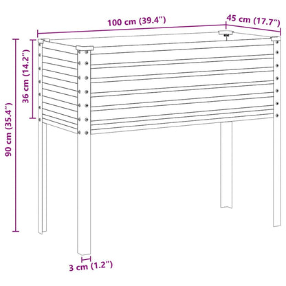 Fioriera da giardino marrone 100x45x90 cm in acciaio