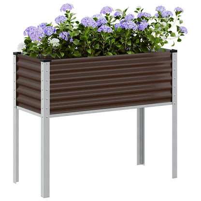 Fioriera da giardino marrone 100x45x90 cm in acciaio