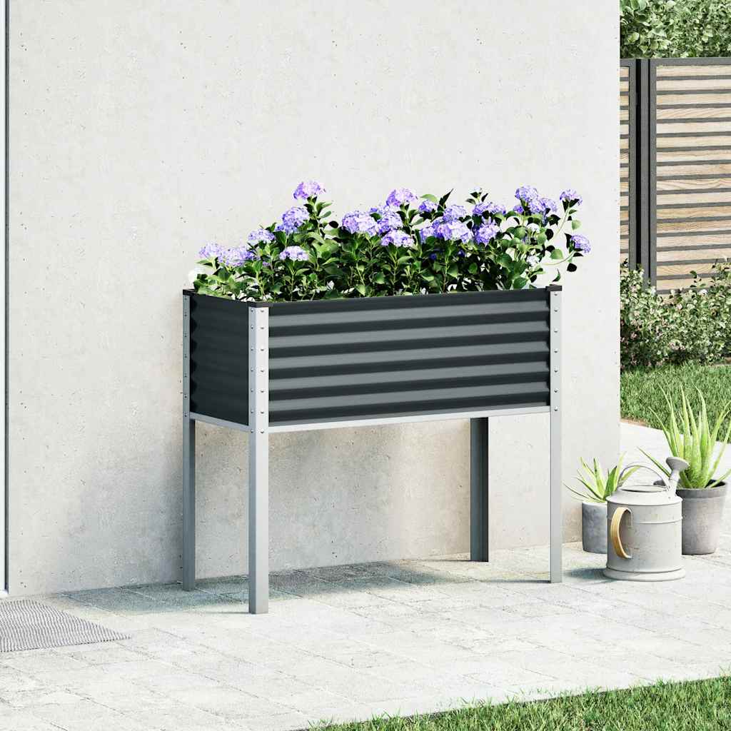 Fioriera da giardino antracite 100x45x90 cm in acciaio