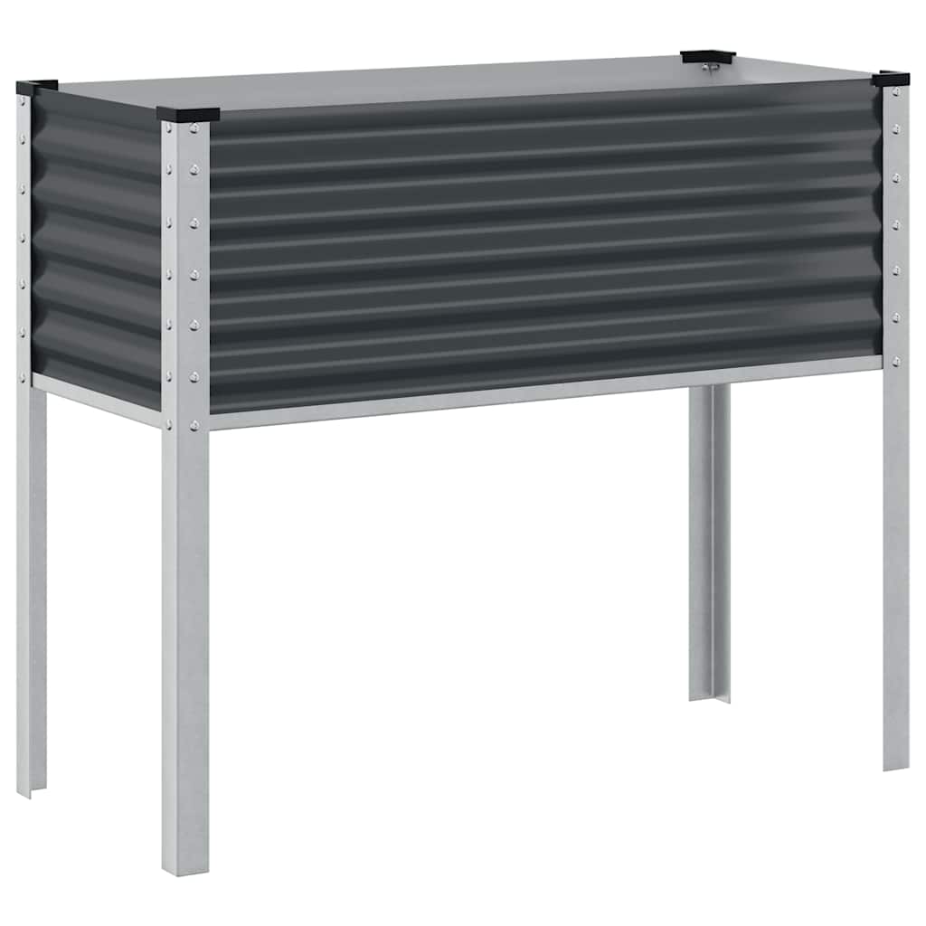 Fioriera da giardino antracite 100x45x90 cm in acciaio