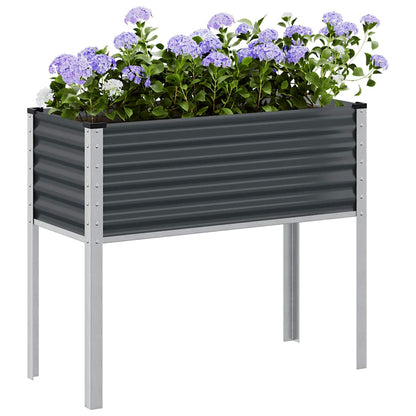 Fioriera da giardino antracite 100x45x90 cm in acciaio