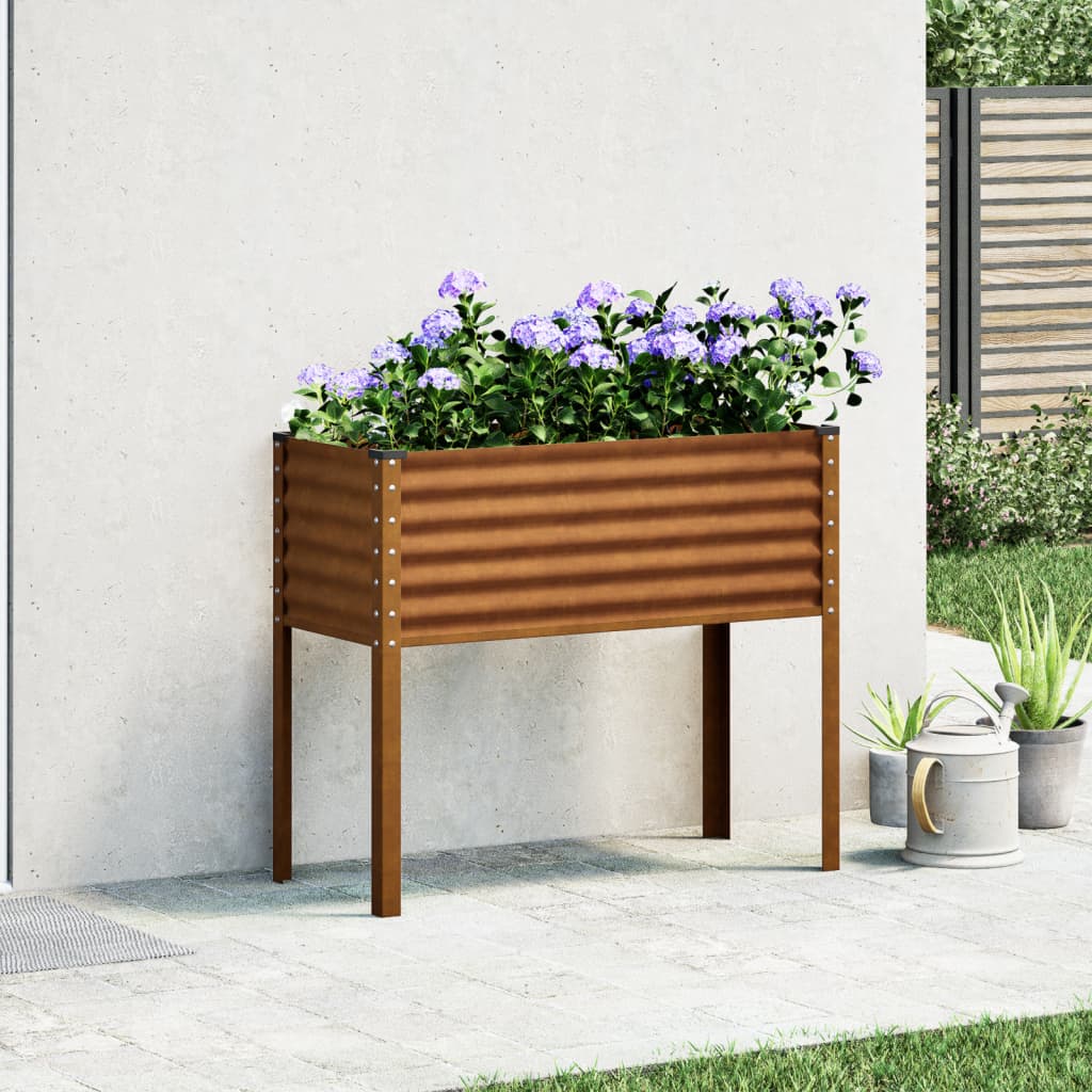 Fioriera da Giardino 100x41x90 cm in Acciaio Corten