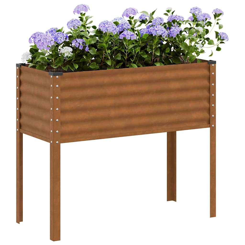 Fioriera da giardino 100x45x90 cm in acciaio corten