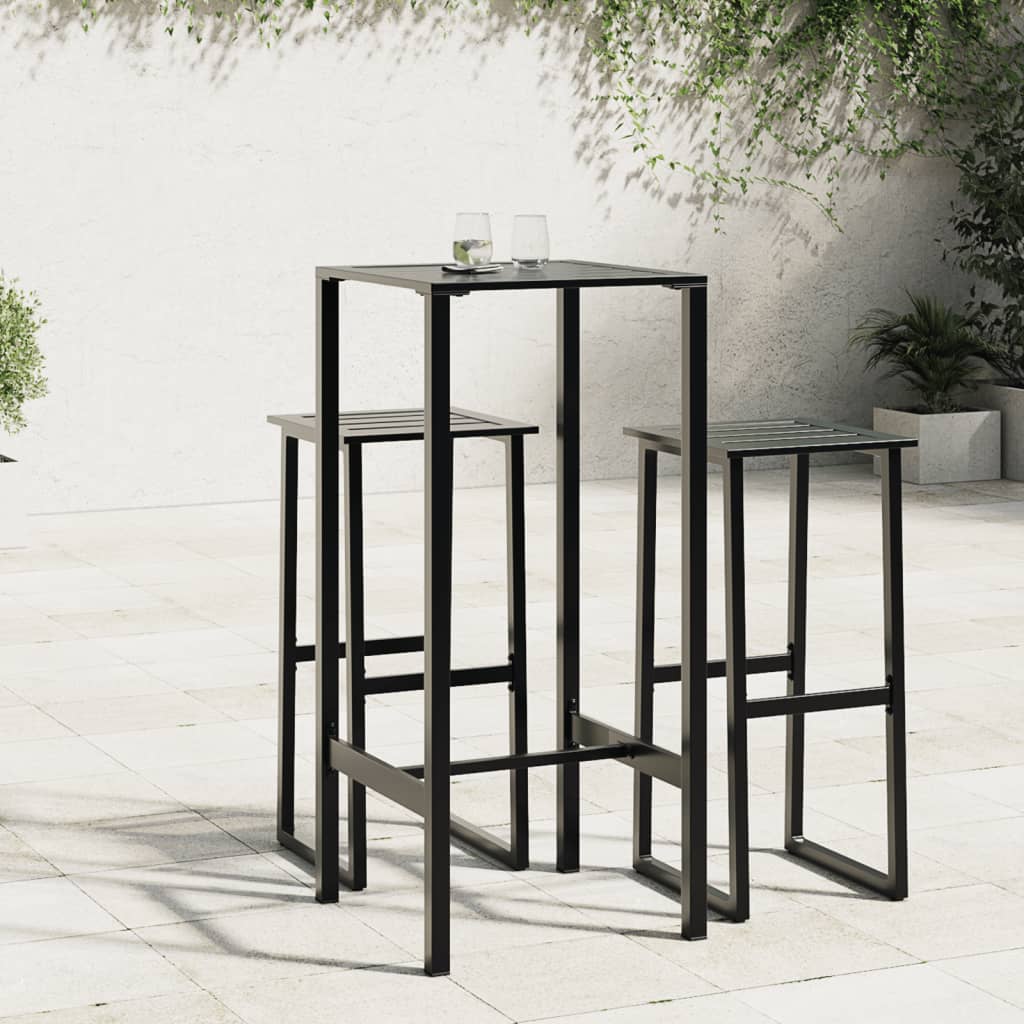 Tavolo da Bar Nero 50x50x110 cm in Acciaio Verniciato a Polvere | homemem39