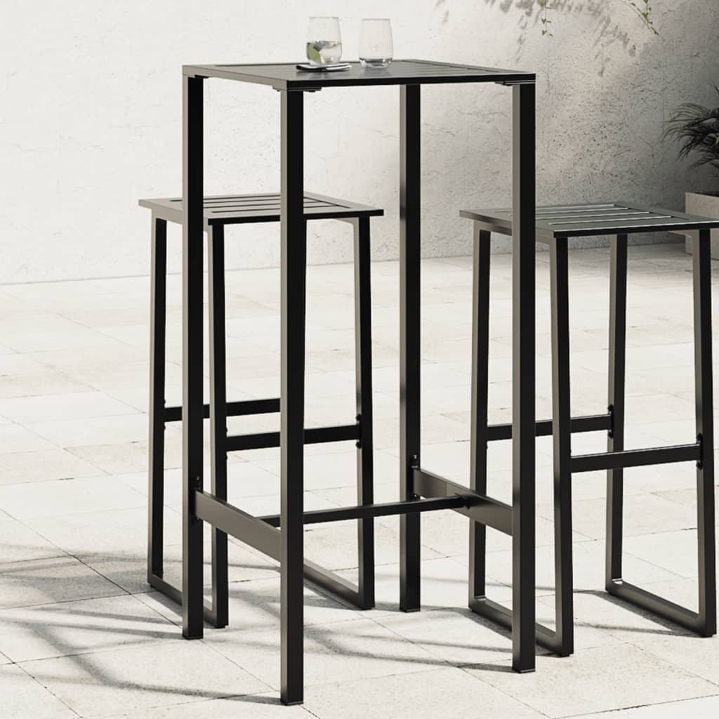 Tavolo da Bar Nero 50x50x110 cm in Acciaio Verniciato a Polvere | homemem39