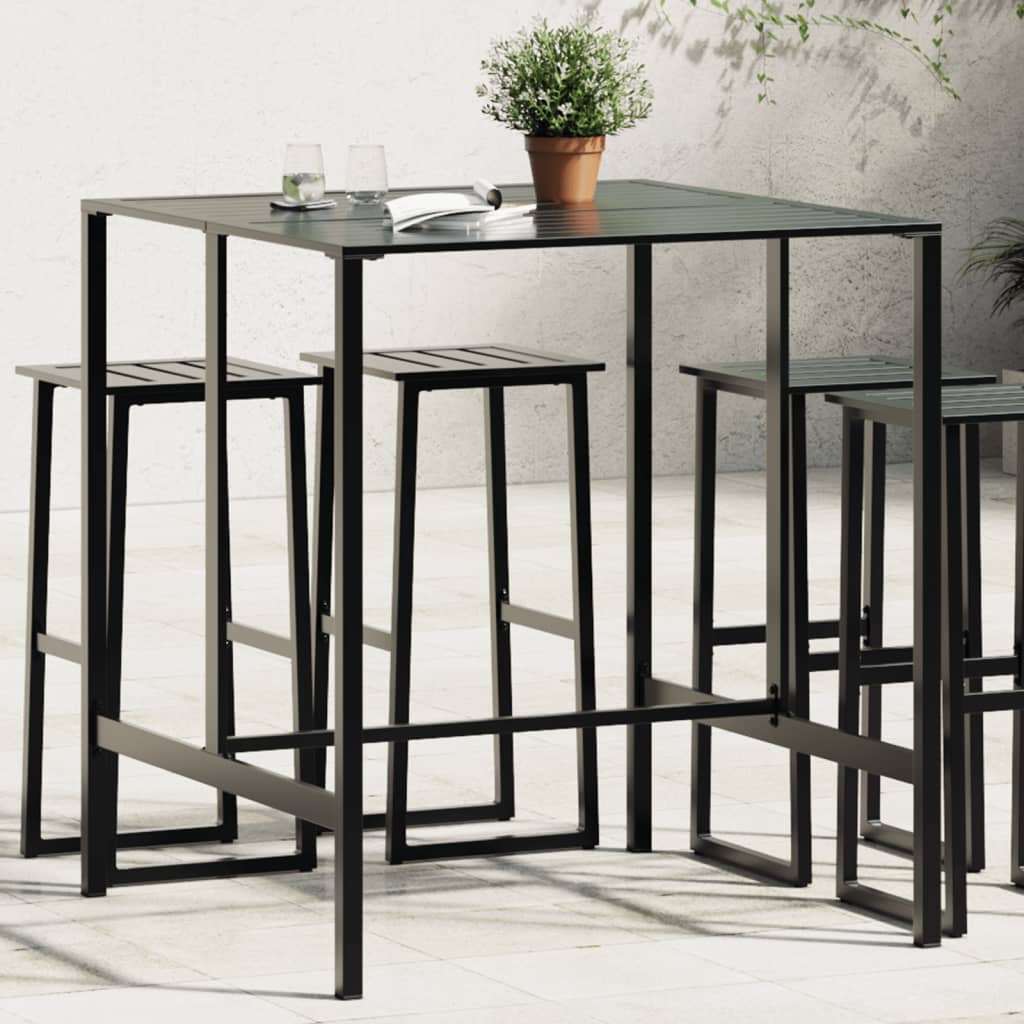 Tavolo da Bar Nero 100x100x110 cm Acciaio Verniciato a Polvere | homemem39
