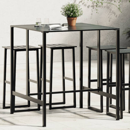 Tavolo da Bar Nero 100x100x110 cm Acciaio Verniciato a Polvere | homemem39