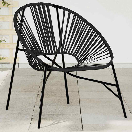Sedia da Uovo da Giardino in Polyrattan Nero - homemem39