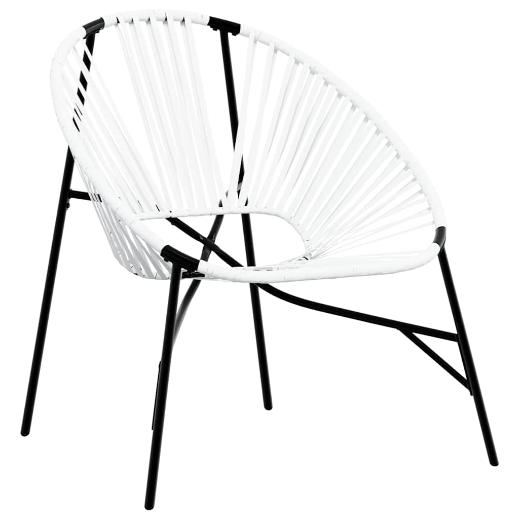 Sedia da Uovo da Giardino in Polyrattan Nero e Bianco | homemem39