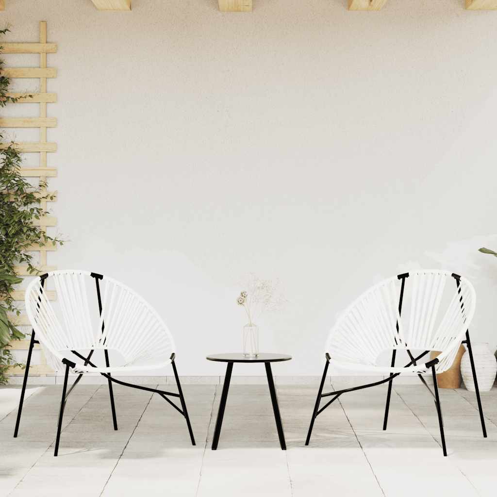 Sedia da Uovo da Giardino in Polyrattan Nero e Bianco | homemem39