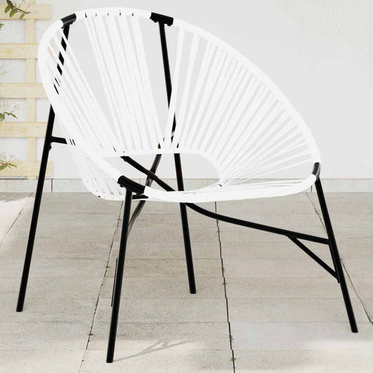 Sedia da Uovo da Giardino in Polyrattan Nero e Bianco | homemem39