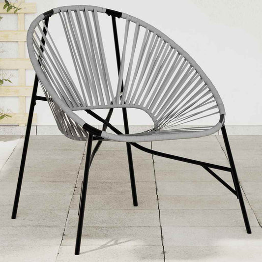 Sedia da Uovo da Giardino in Polyrattan Nero e Grigio Chiaro | homemem39