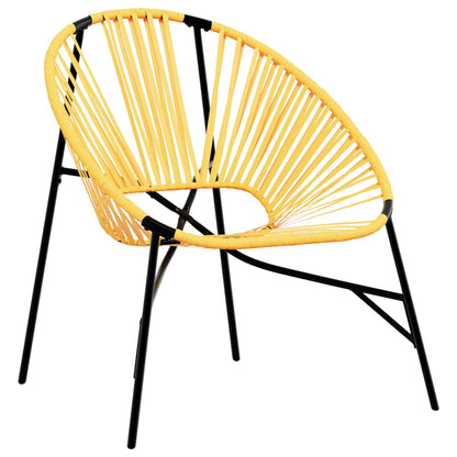 Sedia da Uovo da Giardino in Polyrattan Nero e Giallo | homemem39